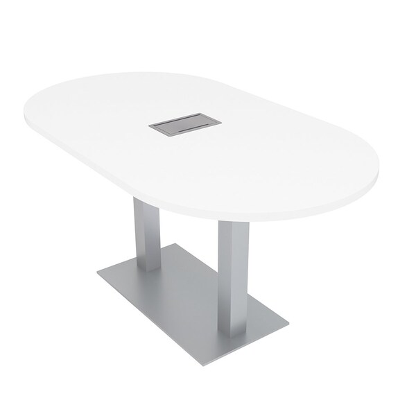 33.5 in W, 59.5 in L, 29 in H, Engineered Wood Top, White